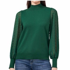 NWT Vince Camuto Ladies Clip Dot Sleeve Sweater